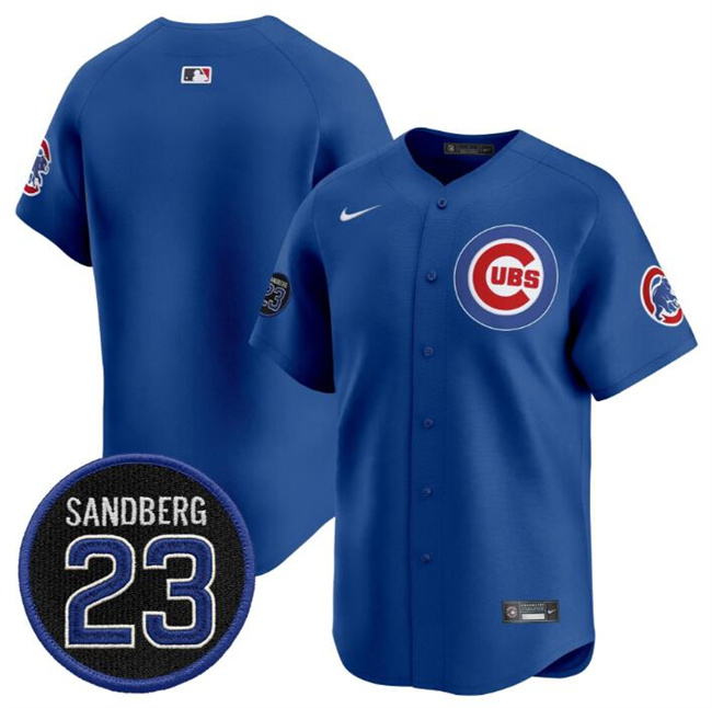 Men's Chicago Cubs Blank Royal 'Ryne Sandberg Tribute' Vapor Limited V2 Stitched Baseball Jersey Men's Chicago Cubs Blank Royal 'Ryne Sandberg Tribute' Vapor Limited V2 Stitched Baseball Jersey